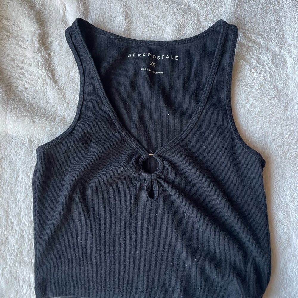 Aeropostale Black Tank Top with Knot Detail